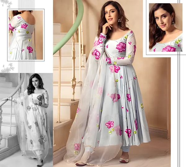 Sky_Blue_Digital_Printed_Flared_Kurti_with_Attached_Dupatta